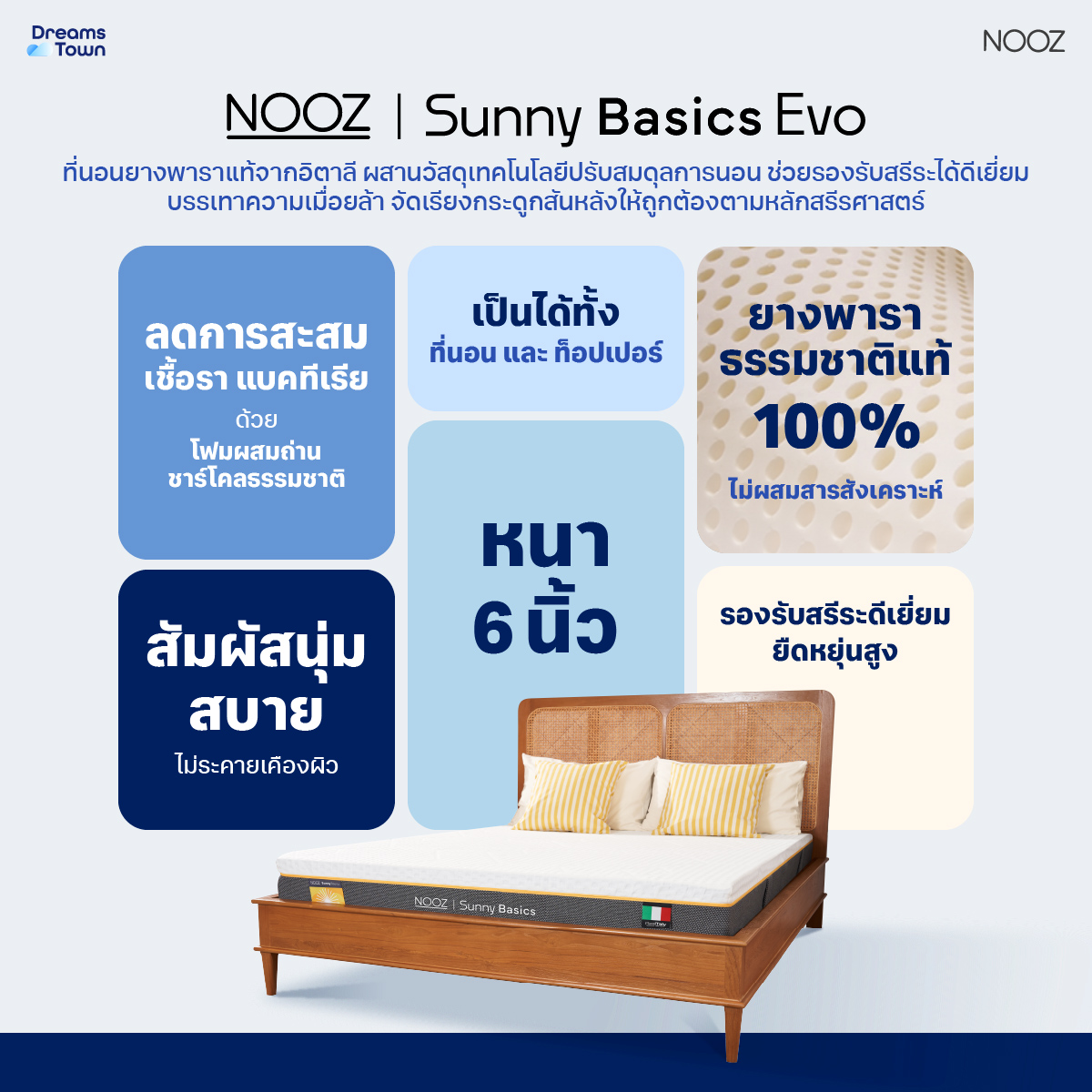 ที่นอนยางพารา 3.5 ฟุต NOOZ SUNNY BASICS EVO หนา 6 นิ้ว_6